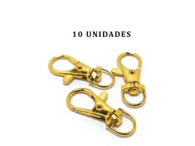 Mosquetones de Metal Llavero Base Giratoria 35mm Color Dorado